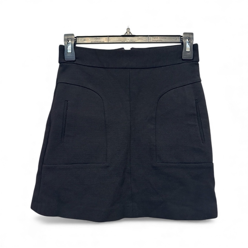 Simple & Stylish Maeve Zip Back Black Mini Skirt Size 2